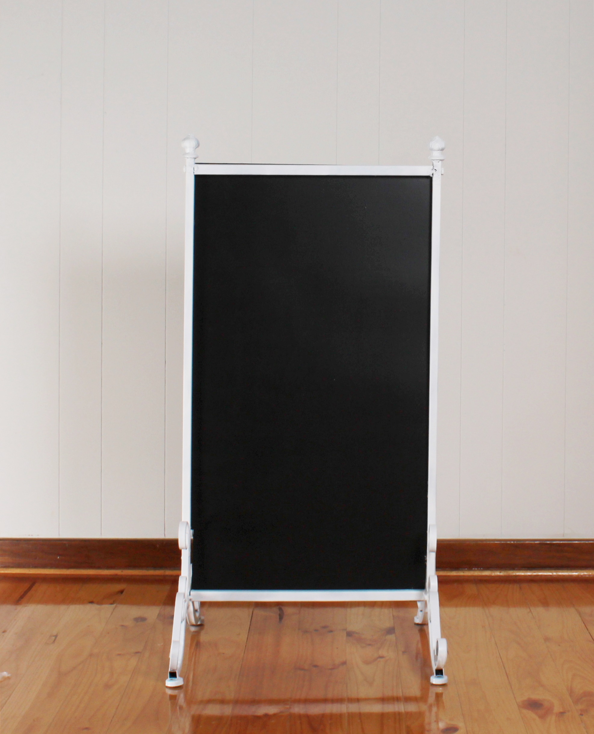 White Wrought Iron Blackboard Stand – Vintage & Antique Furniture Hire ...
