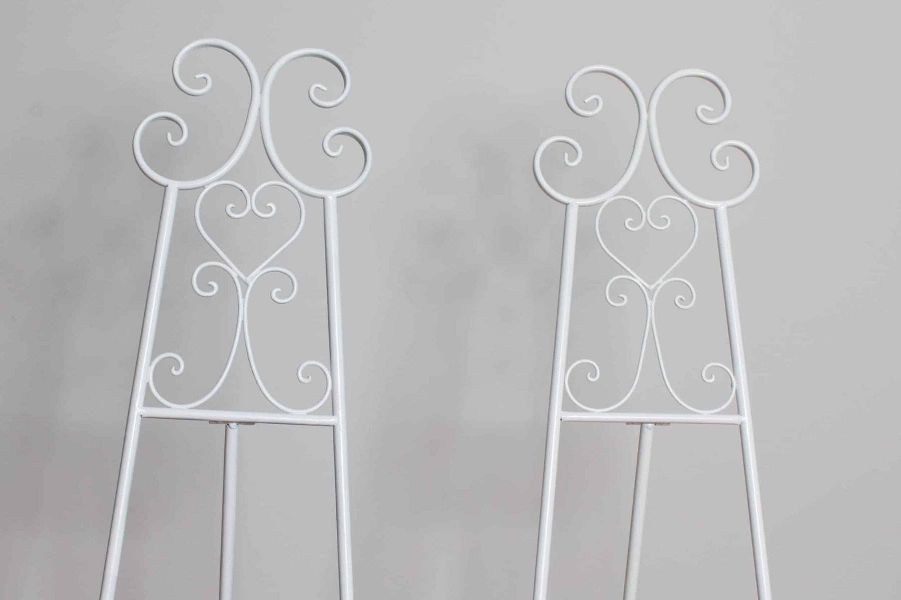 easels two white closeup
